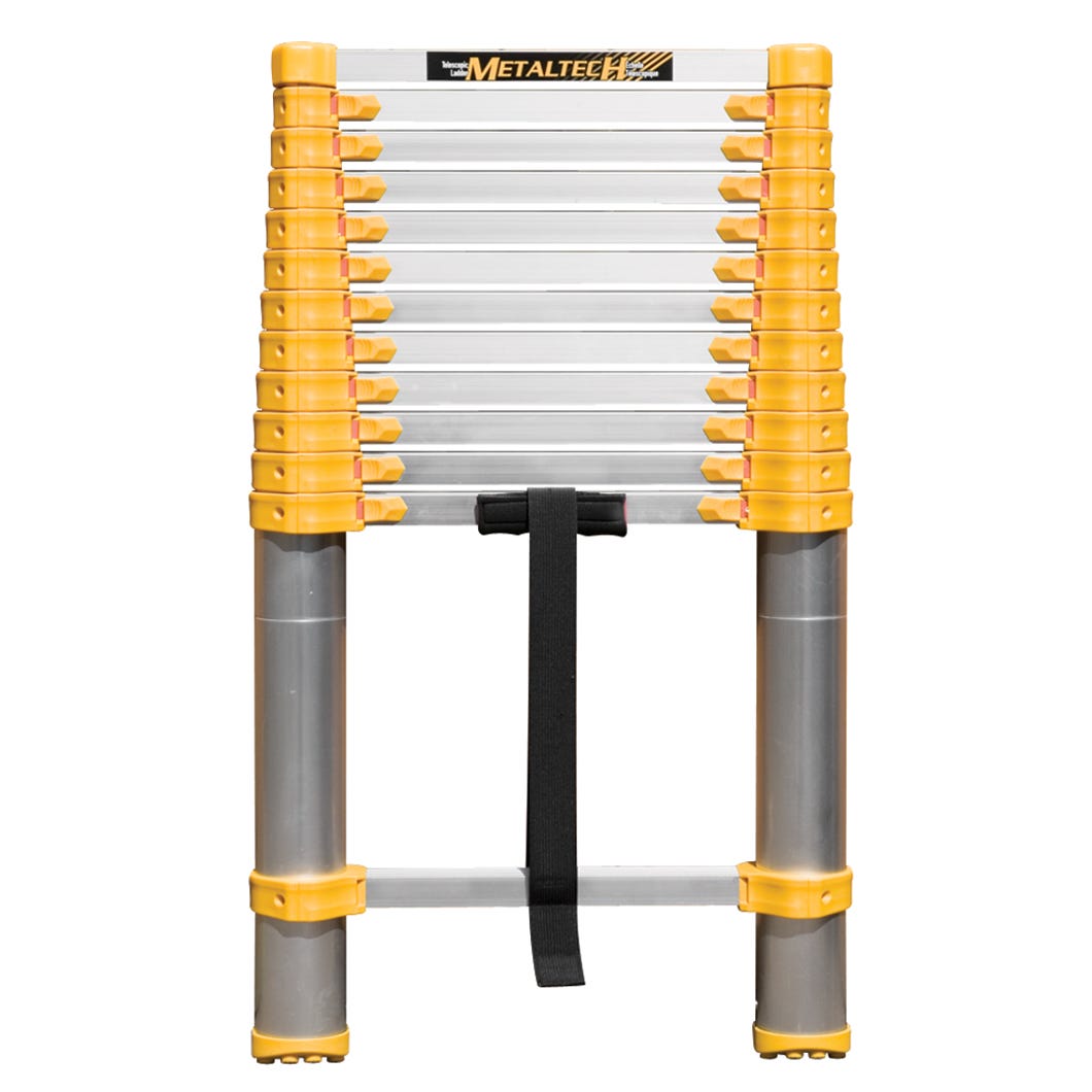 12.5' Telescopic Ladder, Aluminum, Grade 1