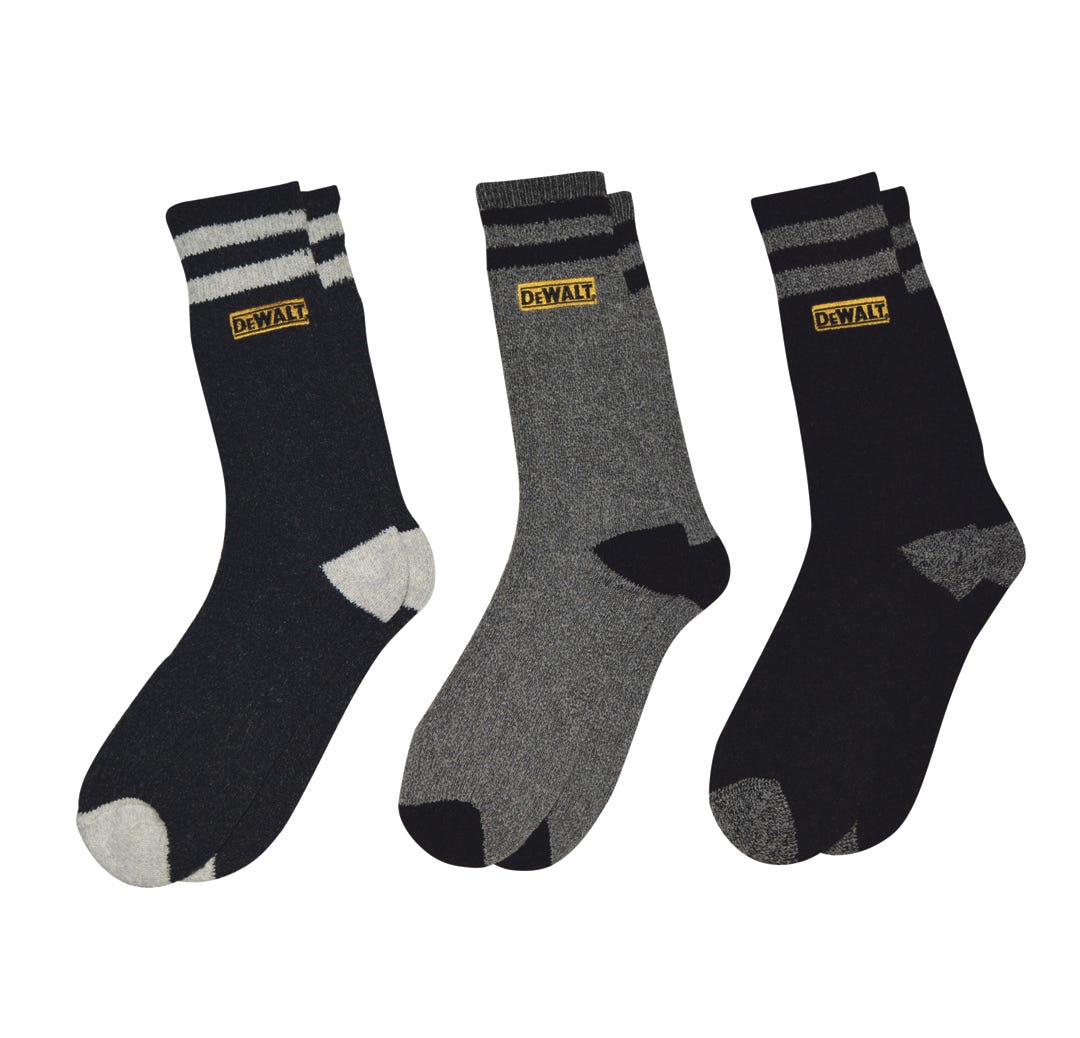 Set of Thermal Work Sock, Size 10-13, Assorted, 3/Pack
