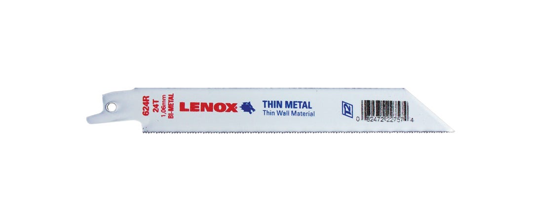 Lenox Reciprocating Saw Blade, Thin Metal, 24 TPI, 6-in.