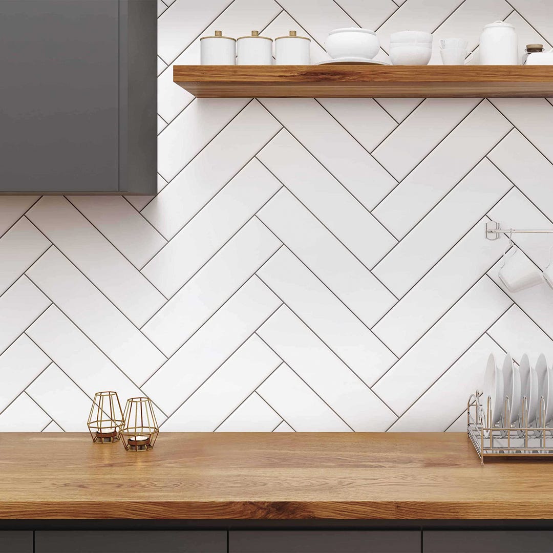 SUBWAY Wall Tile, 4 in. x 16 in., Glossy White