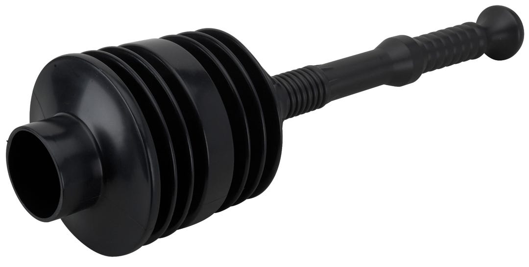 Toilet plunger with plastic handle
