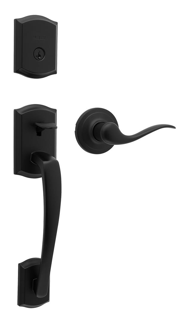 Toluca Prescott Entry Handleset, Iron Black