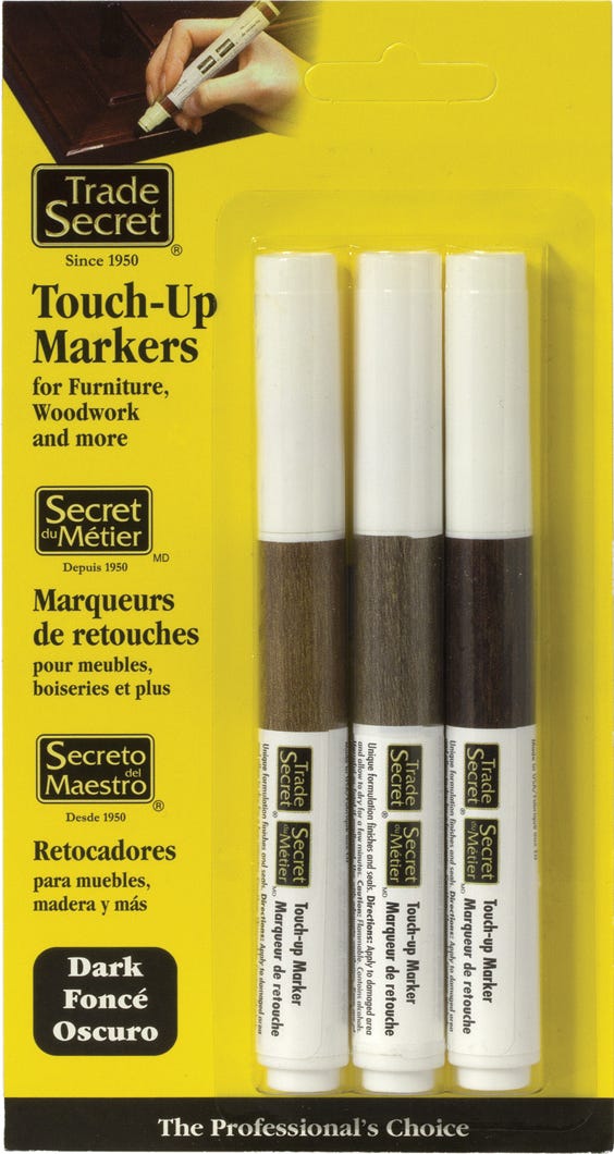 Touch-Up Markers for Wood, Tone Dark, 3/Pack