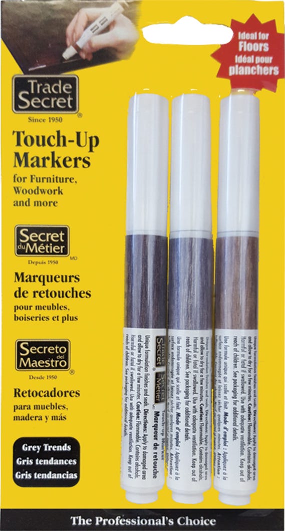 Touch-Up Markers for Wood, Grey Tone, 3/Pack