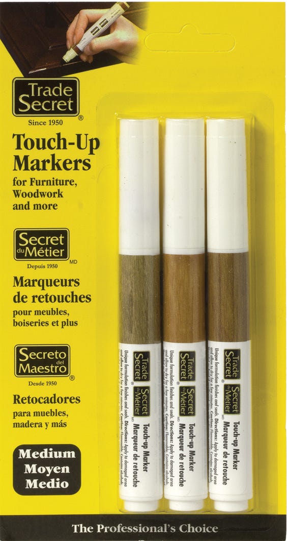 Touch-Up Markers for Wood, Medium Tone, 3/Pack