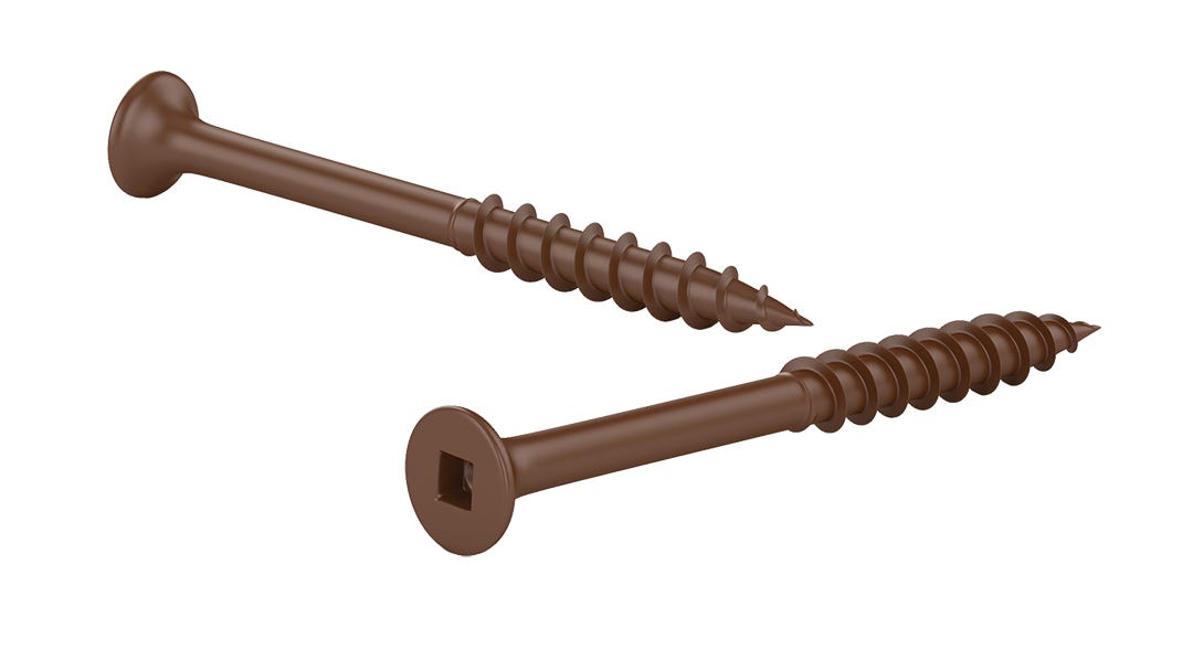 Brown Bugle Head Treated Wood Screw, Square Drive, #8 X 2 1/2-in.