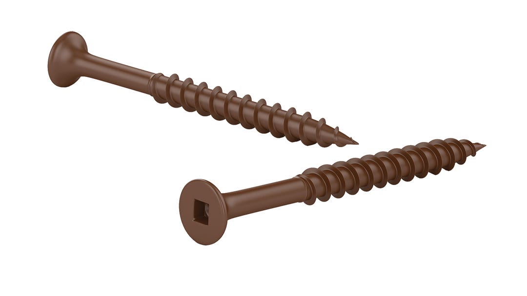 Brown Bugle Head Treated Wood Screw, Square Drive, #8 X 2 1/2-in., 500/Pack