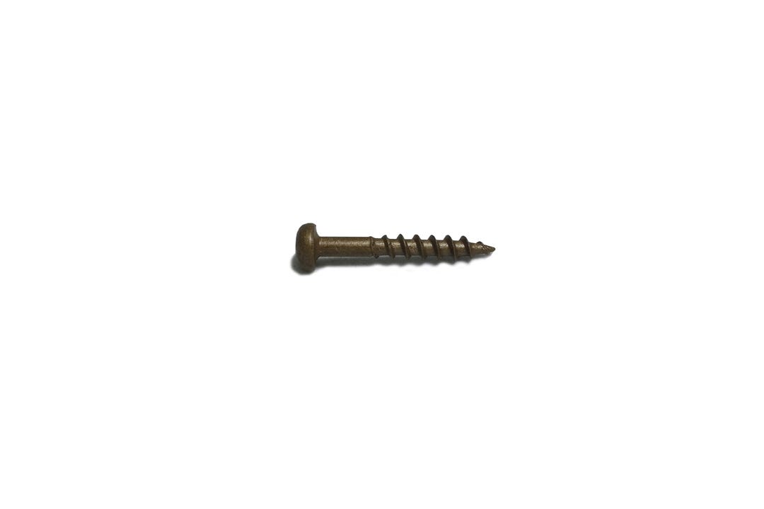 Brown Treated Wood Screw, Pan Head, Square Drive #8 X 1 1/4-in., 24/Pack