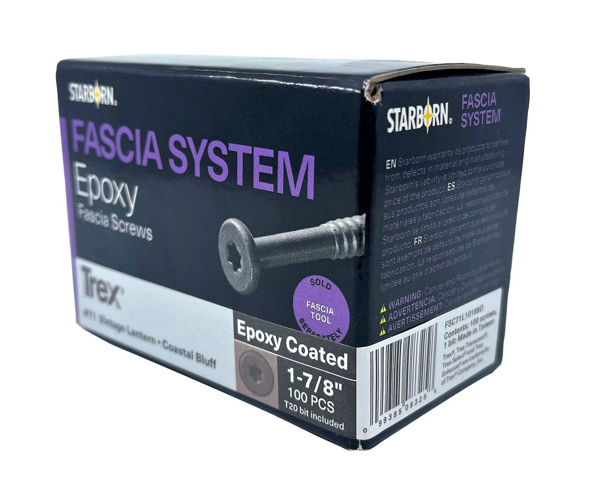 Trex fascia screw, Trex, Coastal Bluff, 1-7/8 in., 100/Pack