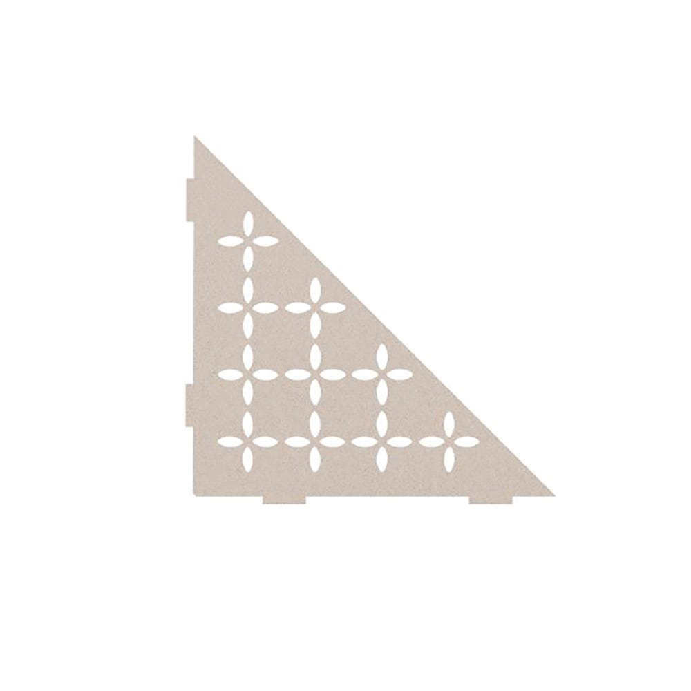 SHELF-E Corner Shelf Designed for Tiled Walls, Floral, Cream Tsc