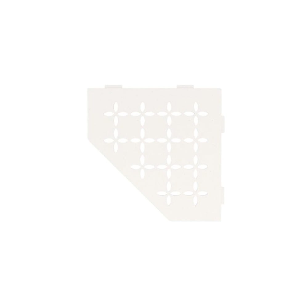 SHELF-E Corner Shelf Designed for Tiled Walls, Floral, Matte White Mbw