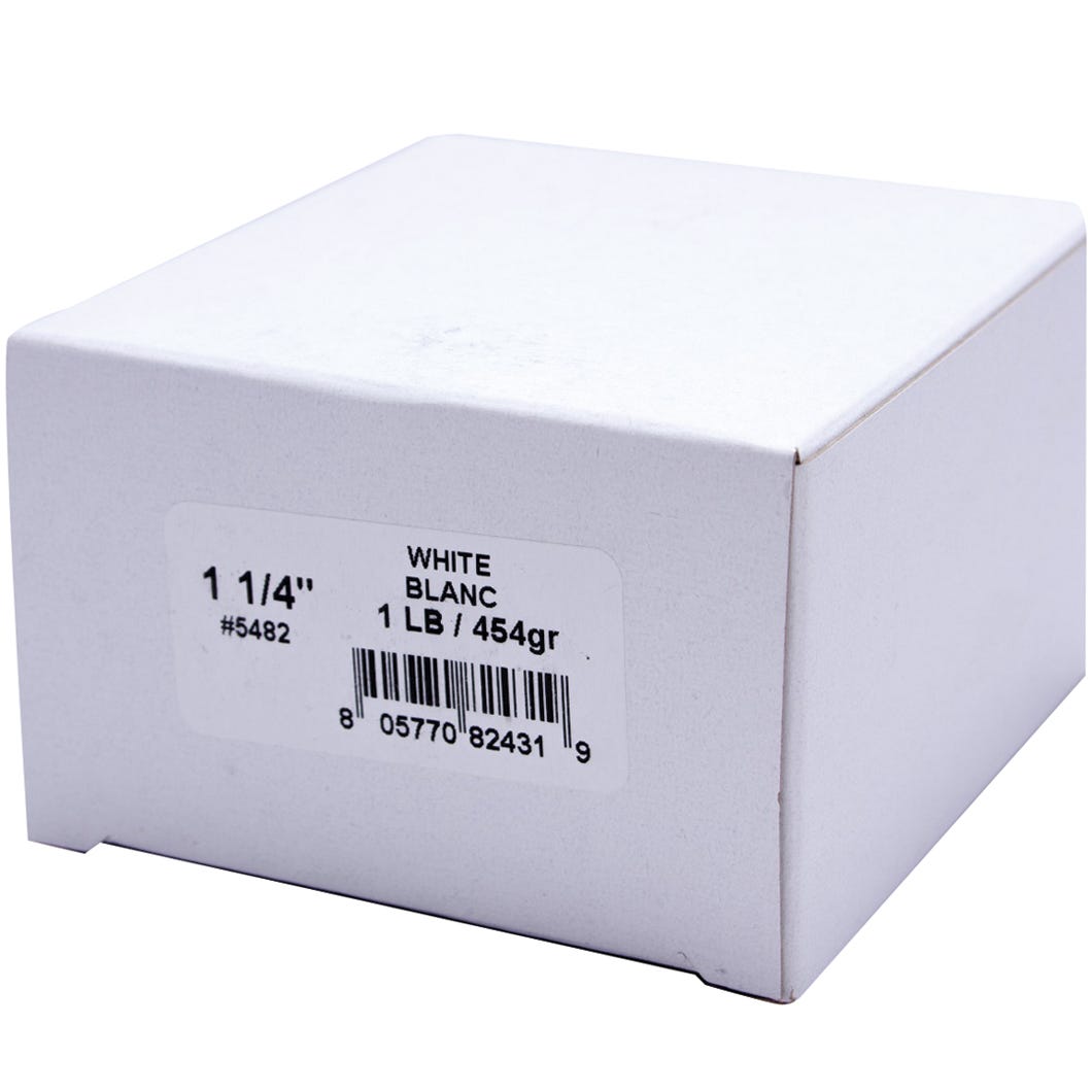 Trim Nails, Stainless Steel, Pure White, 1-1/4 in., 1 lb/Box