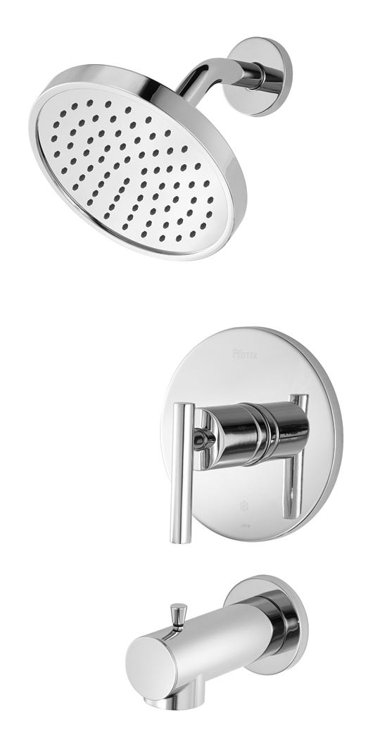 Tub and shower faucet 1 handle - pull-out spout