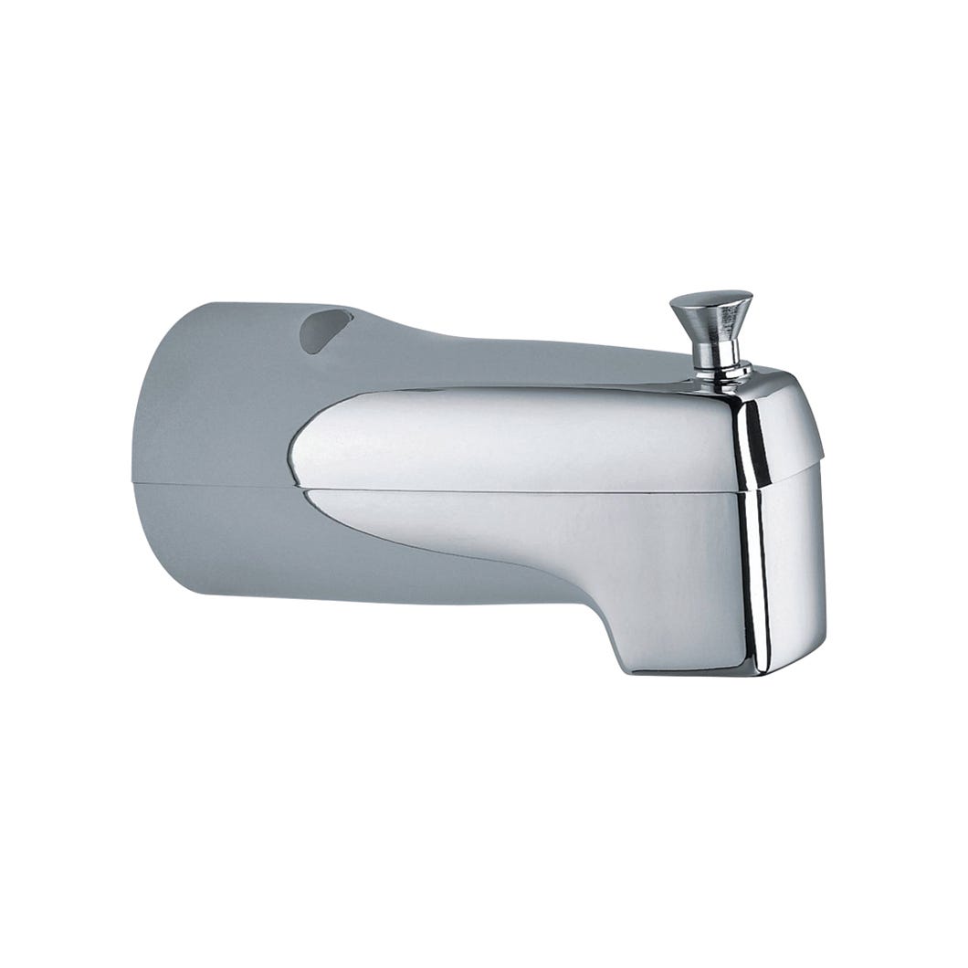 Tub diverter spout with split fit connection
