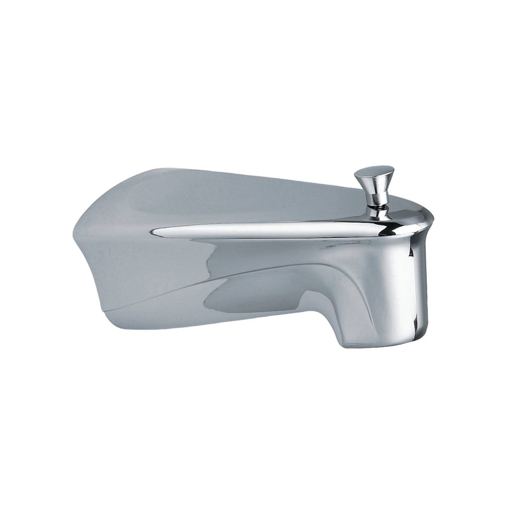Tub diverter spout with split fit connection
