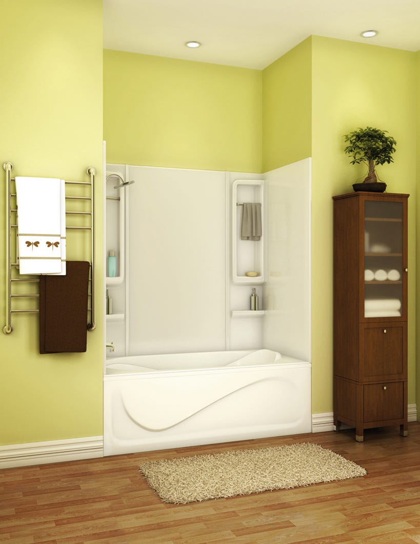 Tub Wall Kits Acrylic, 2 Towel Bars/4 Shelves