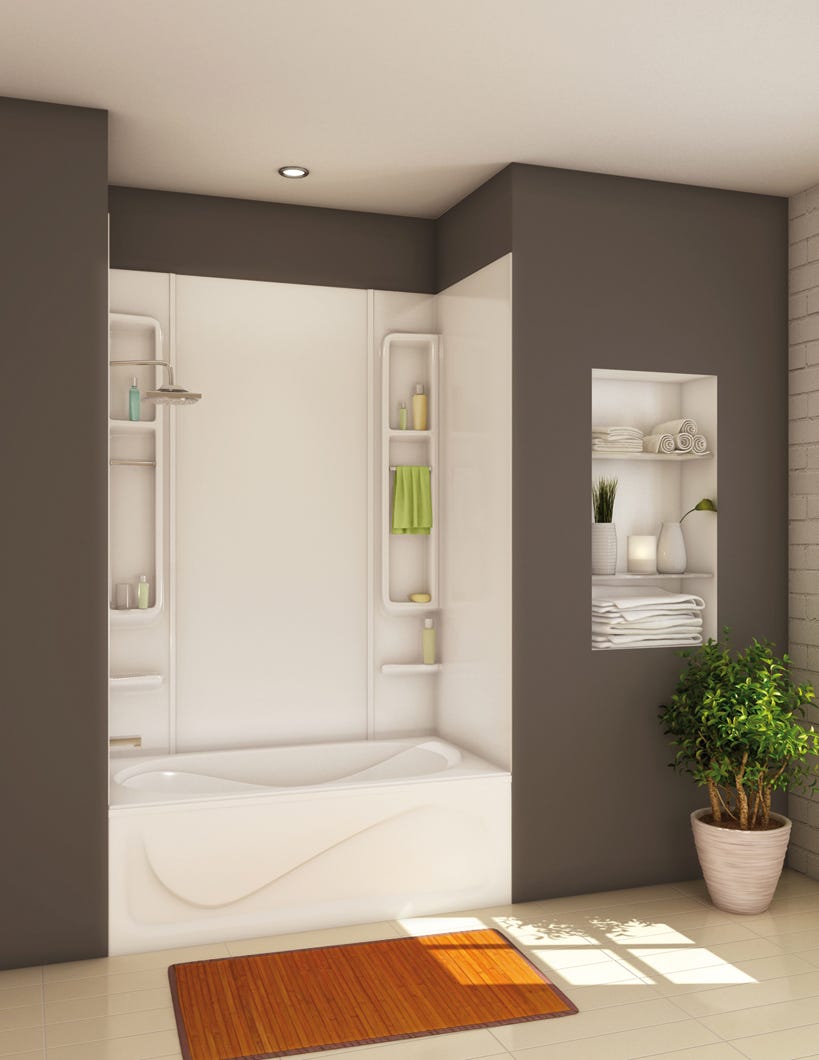 Tub Wall Kits Acrylic, 2 Towel Bars/6 Shelves