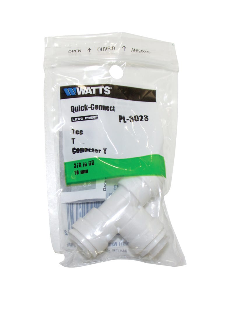 Tube Union Tee Connector, Plastic, 3/8-in. Od
