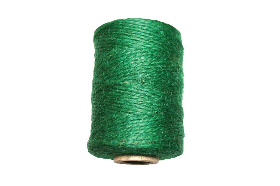 Twine 2 Strand Twisted Jute, Green, Large, 200 ft.