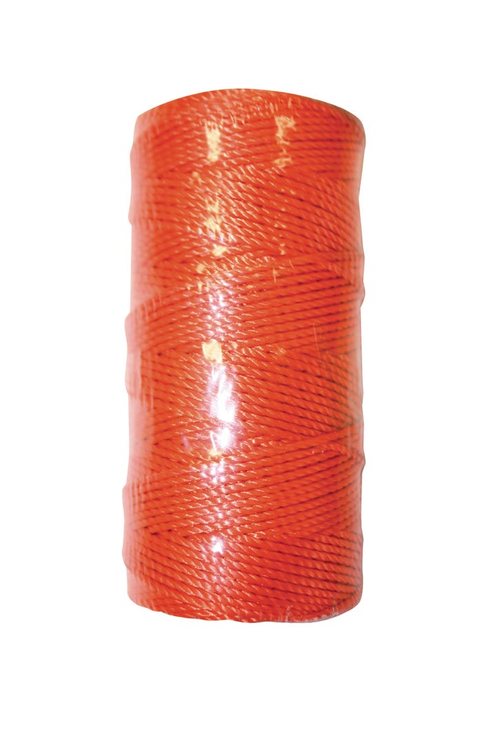 Twine Nylon Braided for Mason, Orange, #18 X 500-ft.