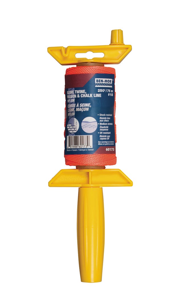 Twine Nylon Twisted for Mason, Orange, with Handreel, #18 X 250 ft.