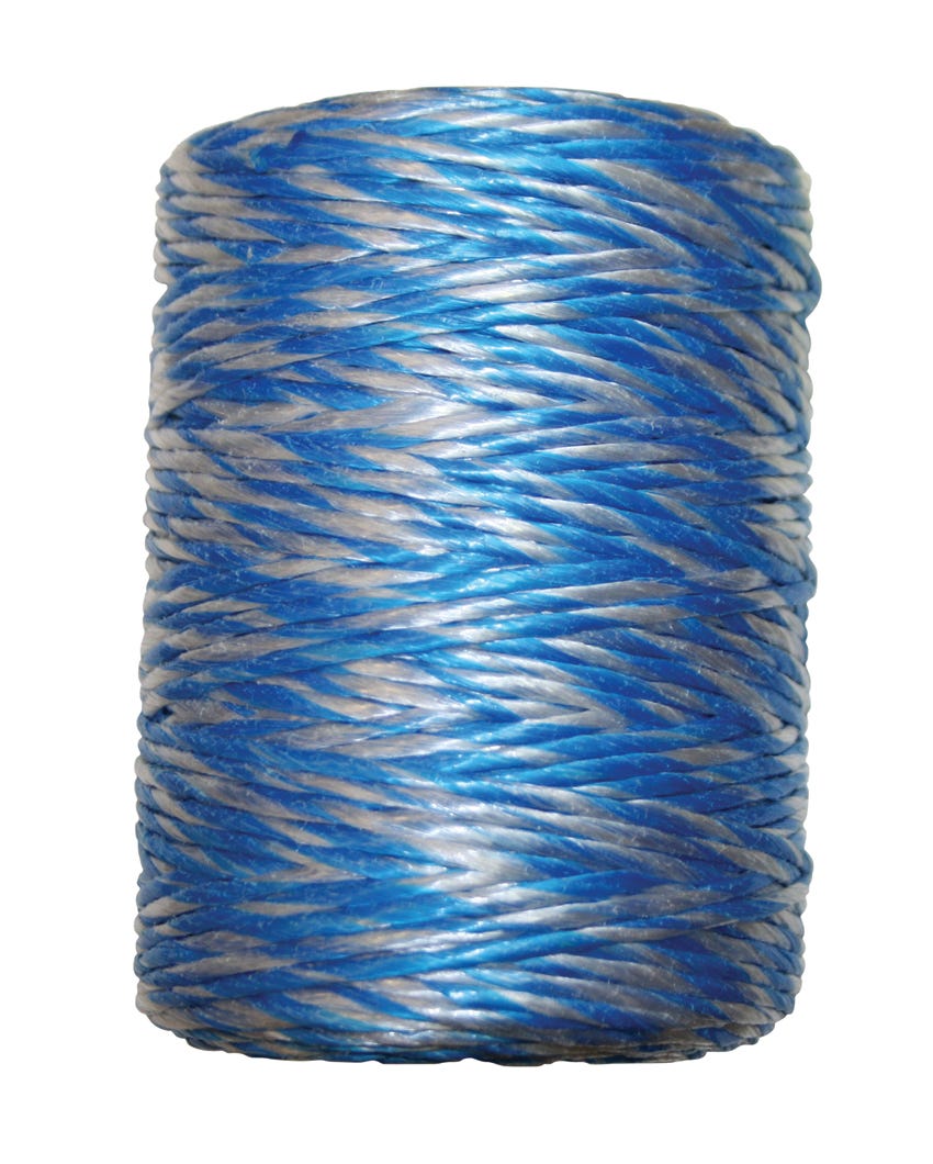 Twine Polypropylene, Blue and White, Medium, 1500 ft.
