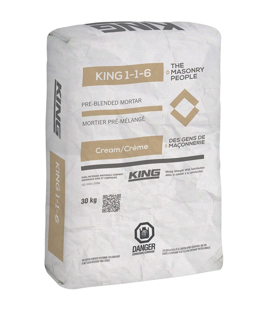 KING Pre-Blended Mortar, Type N, 30 kg, Cream