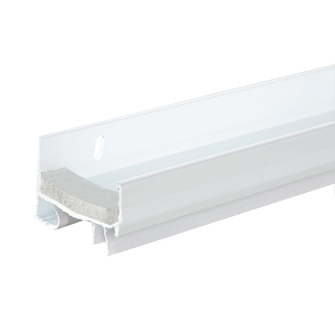 U-Shape White Vinyl and Foam Door Bottom with Vinyl Fins