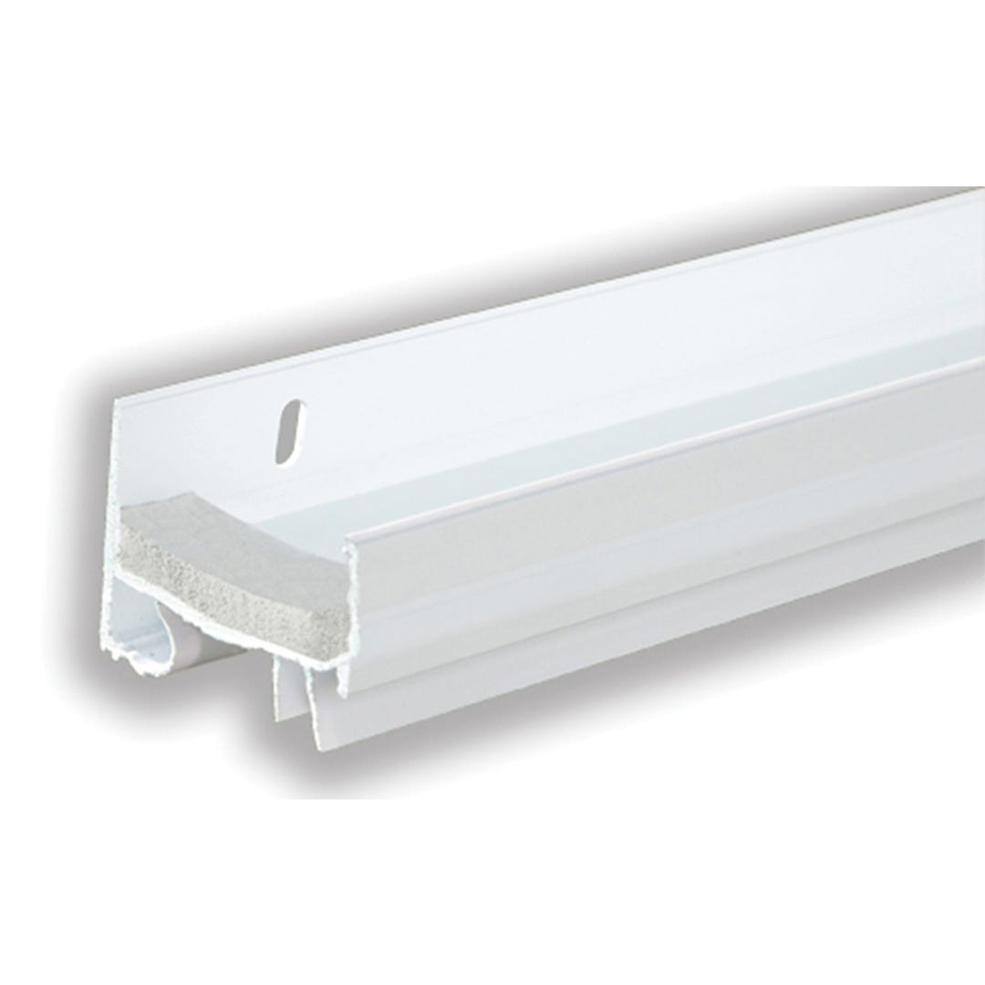 U-Shape White Vinyl Door Bottom with Polypropylene Fiber Fins