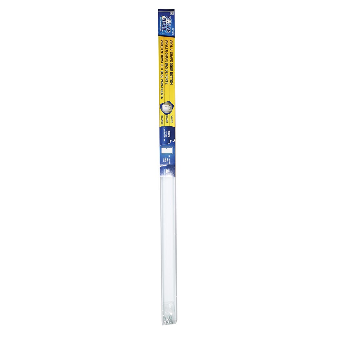 U-Shape White Vinyl Door Bottom with Vinyl Fins