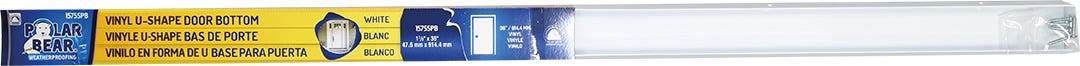 U-Shape White Vinyl Door Bottom with Vinyl Fins