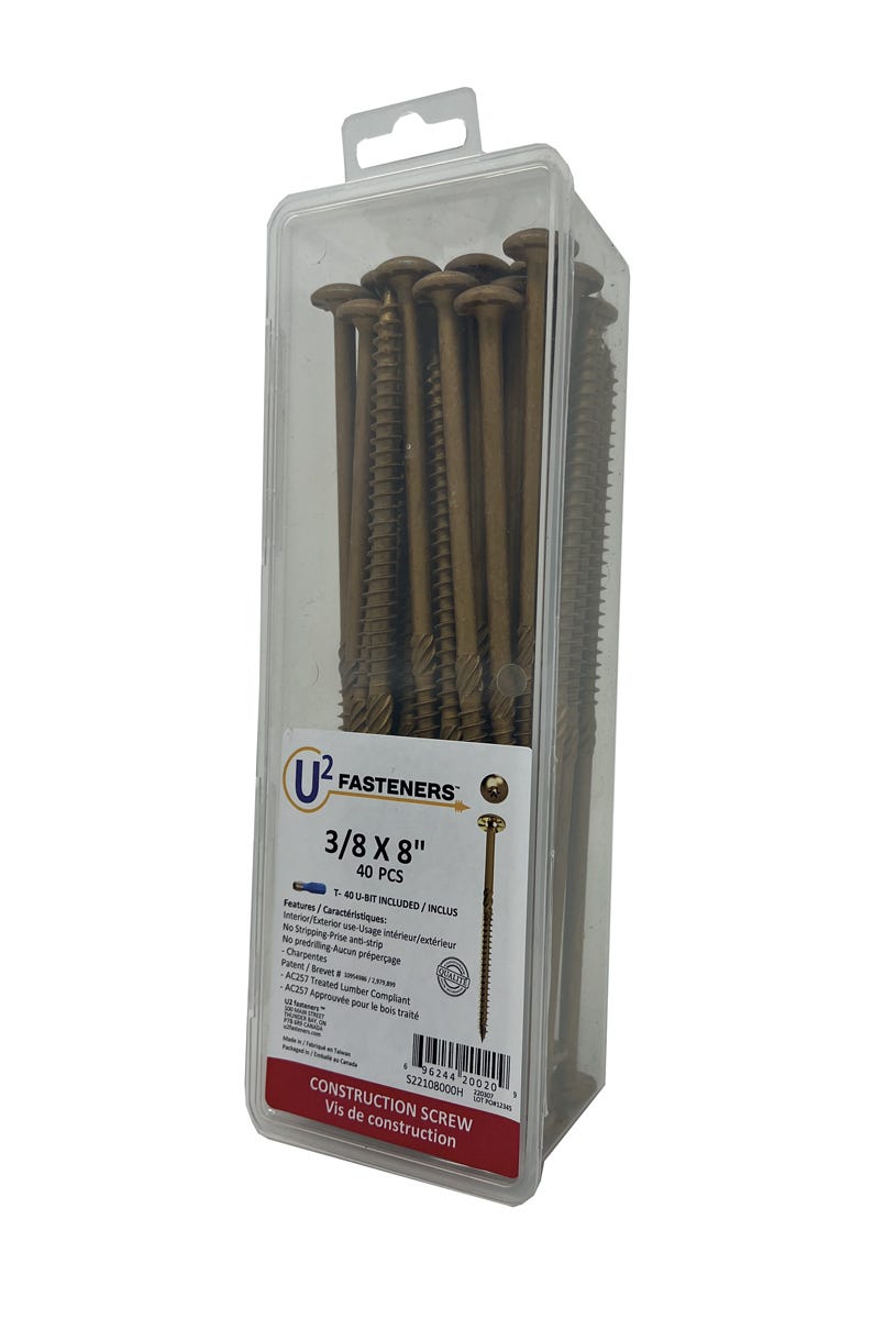 U2 Construction Screw #1/4, 3-1/8 in., 40/Pack