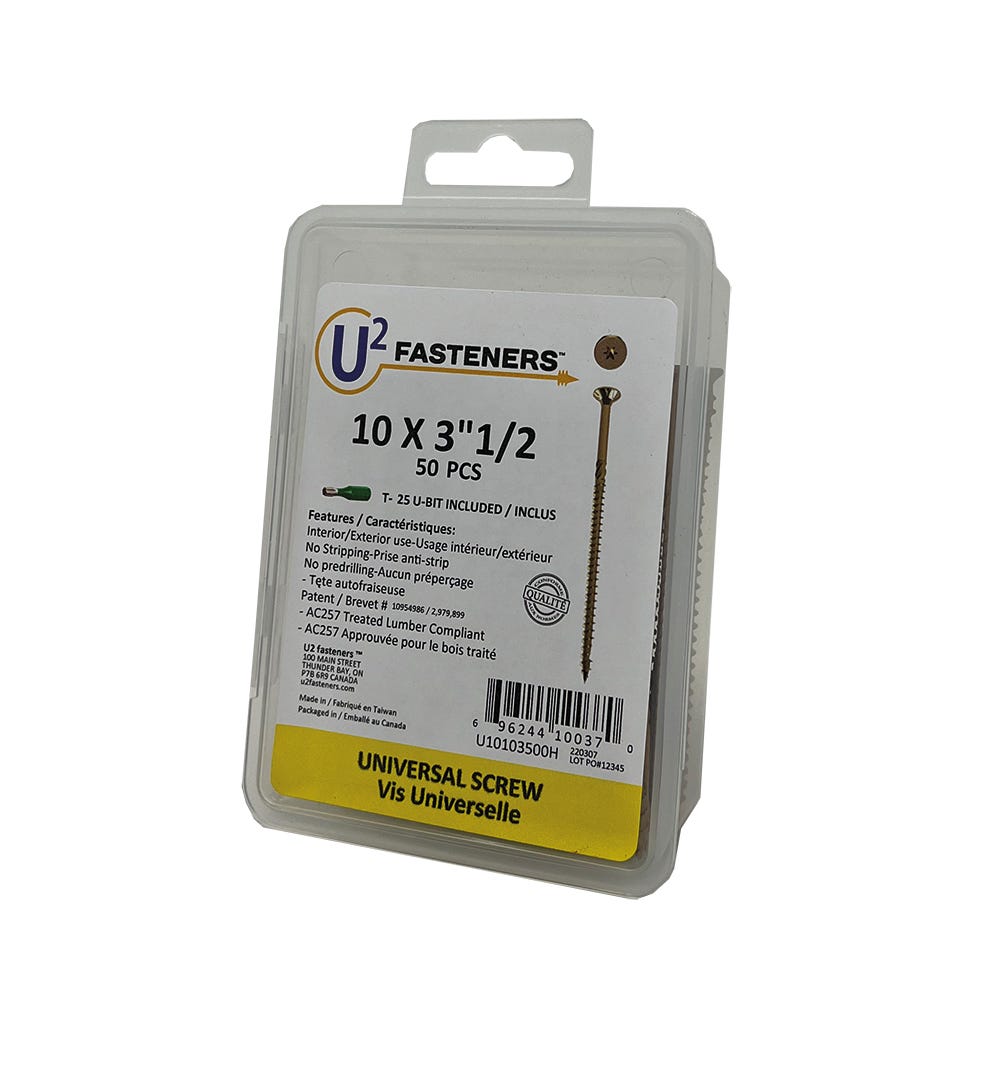 U2 Universal Screw #10, 3-1/2 in., 50/Pack