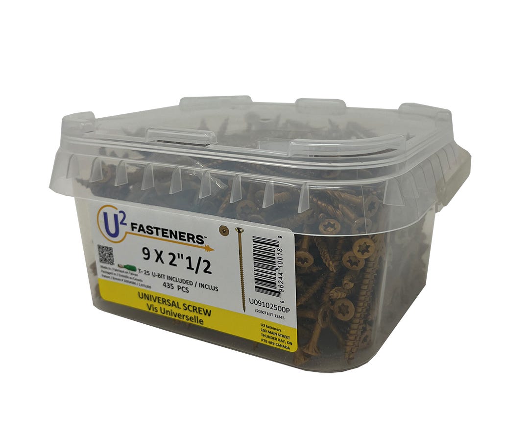 U2 Universal Screw #9, 2-1/2 in., 435/Pack