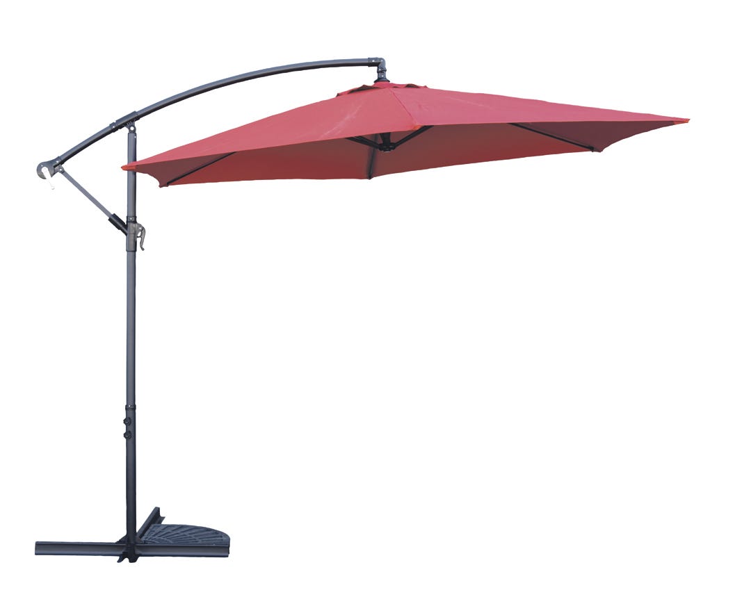 NAPLES  Offset Patio Umbrella, 117-in. X 103-in., Red