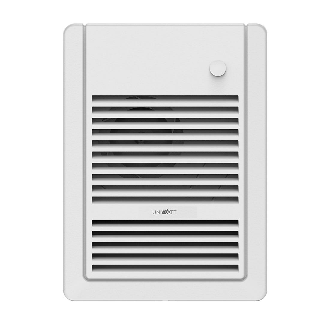 UNIWATT Wall-Mounted Fan Heater Without Thermostat, 9 1/16 in., 1000W, White