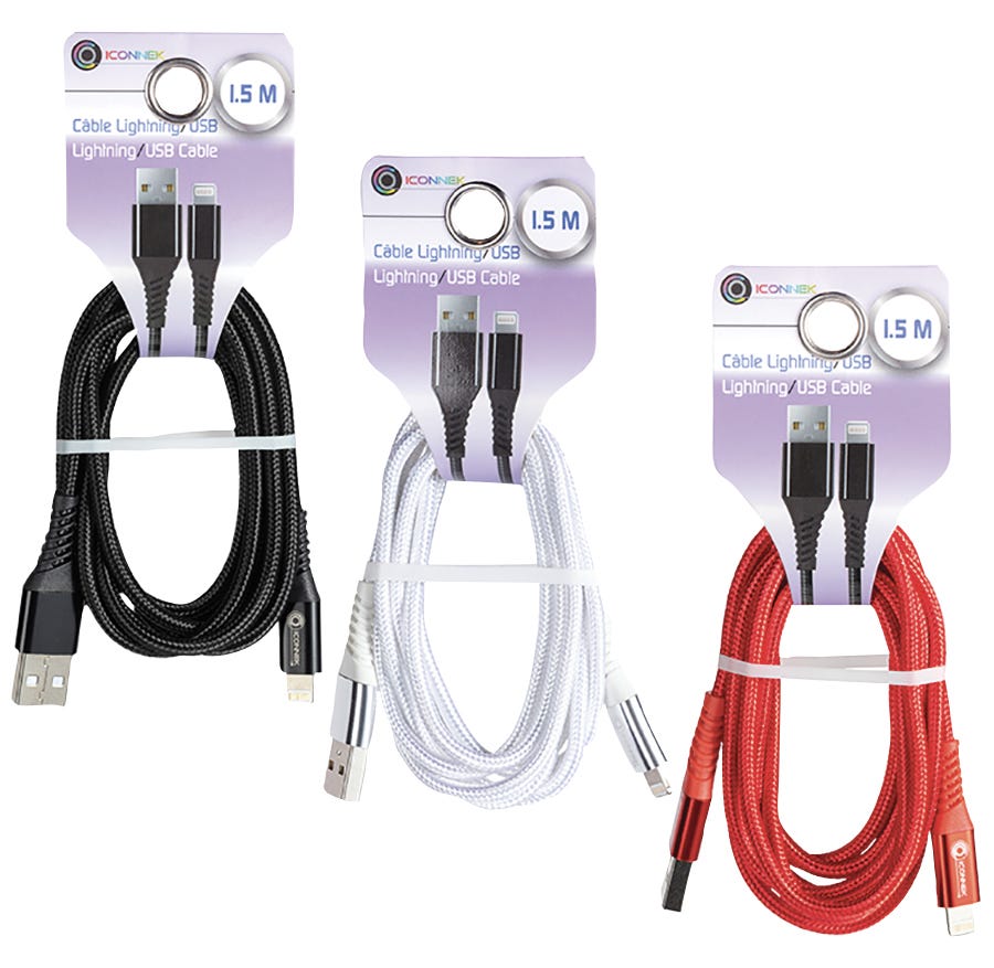 USB Lightning Cable, Assorted