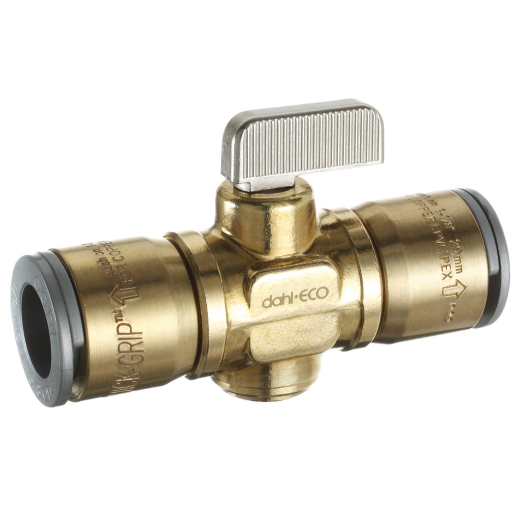 Valve In-Line Stop/Isolation, Lead-Free, 1/2 Quick-Grip