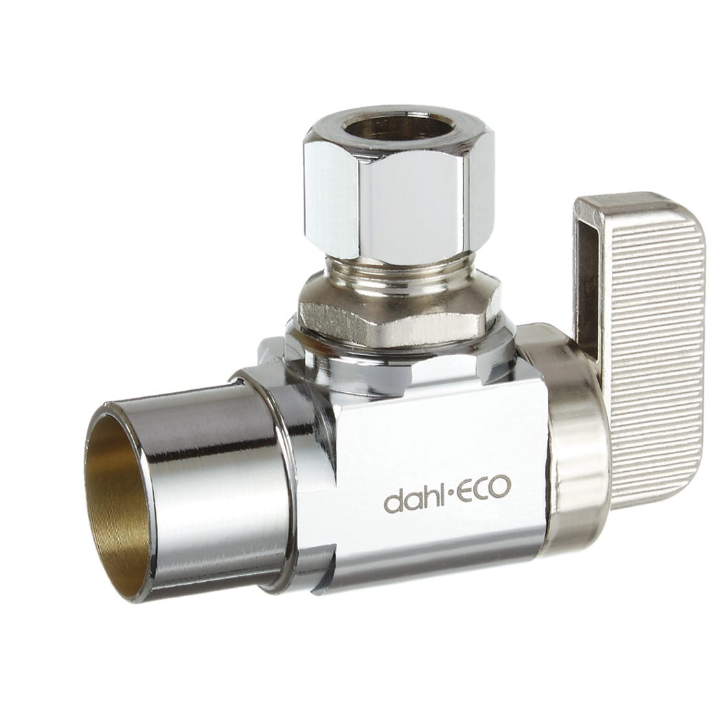 Valve Supply Stop, Copper/Angle, Lead-Free, 1/2 Fem. Solder X 3/8 OD Comp