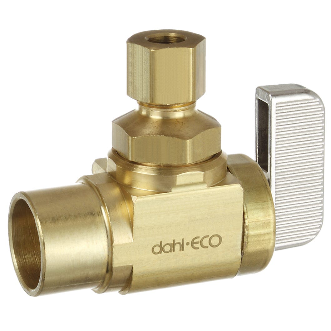 Valve Supply Stop, Lead-Free, 1/2 Fem. Solder X 1/4 OD Comp