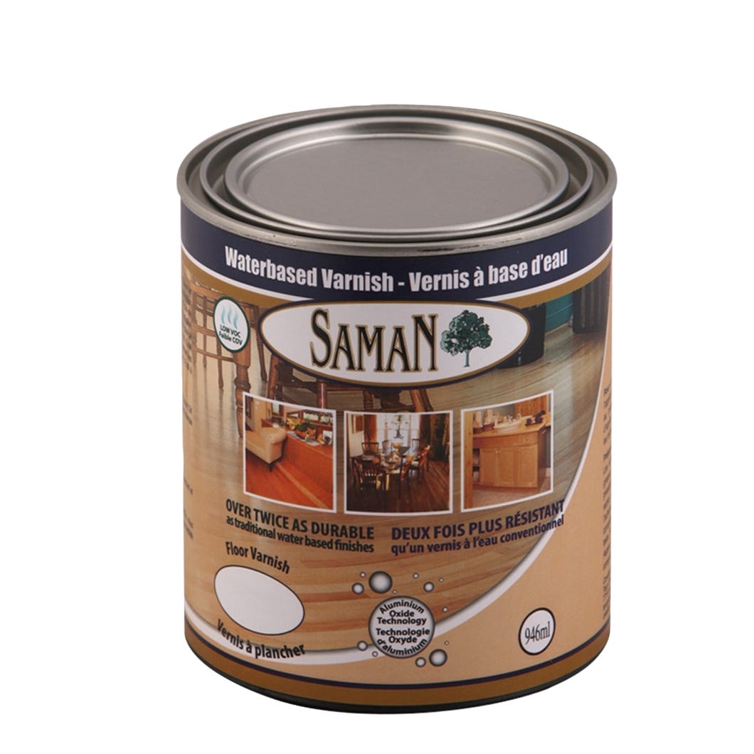 Varnish for Floor, Water-Based, Semi-Gloss, 946 ml