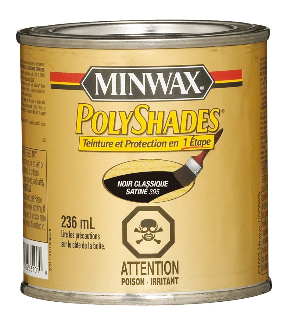 Varnish/Stain Satin Finish, Classic Black, 236 ml