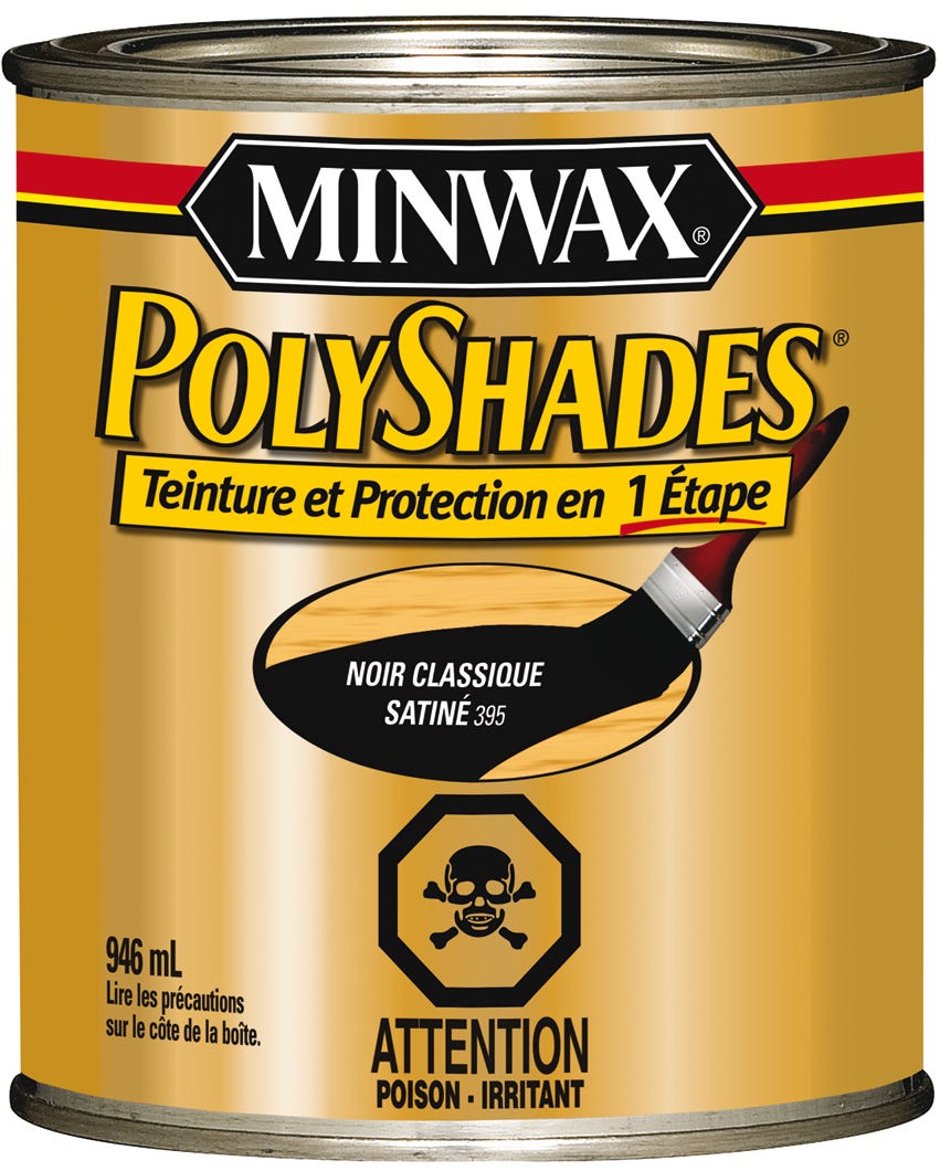 Varnish/Stain Satin Finish, Classic Black, 946 ml