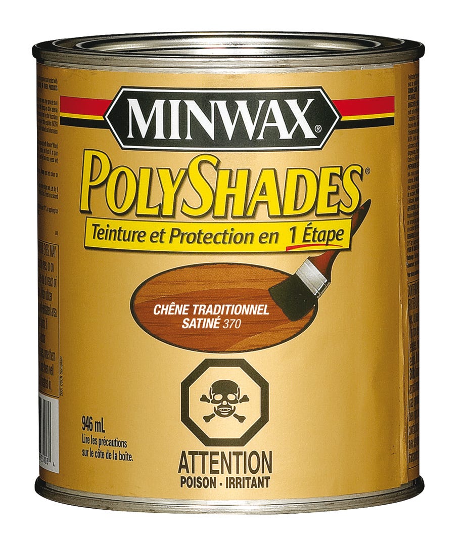 Varnish/Stain Satin Finish, Traditionnal Oak, 946 ml