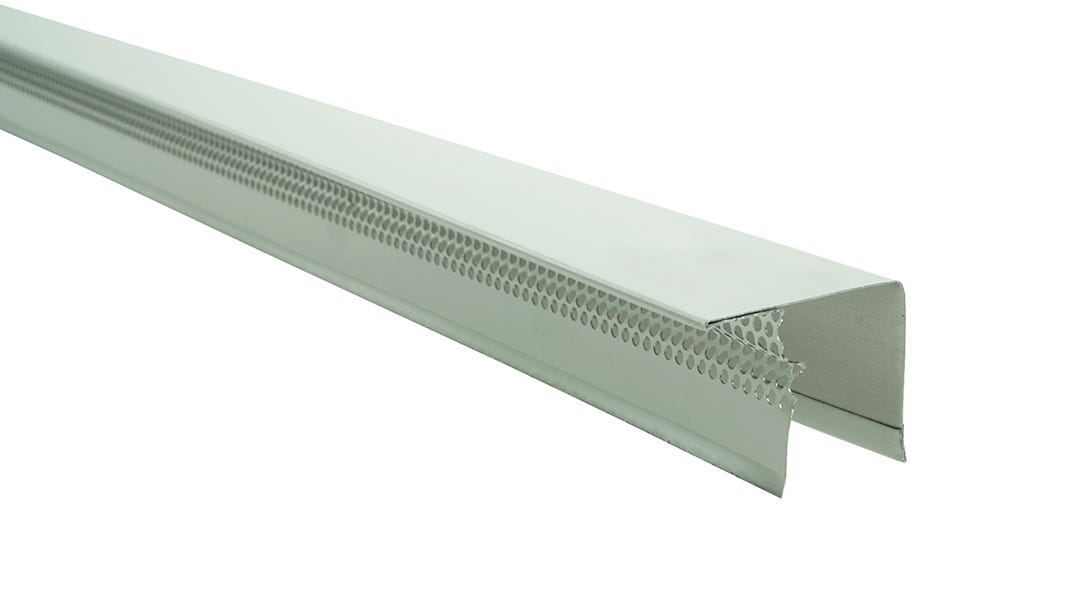Ventilated aluminium molding for top of walls, 10 ft.