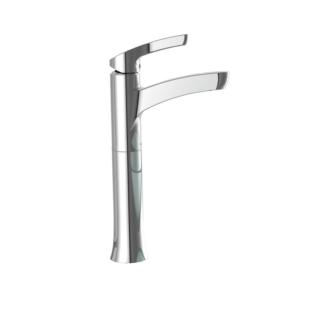 Vessel bathroom faucet single lever with high arc