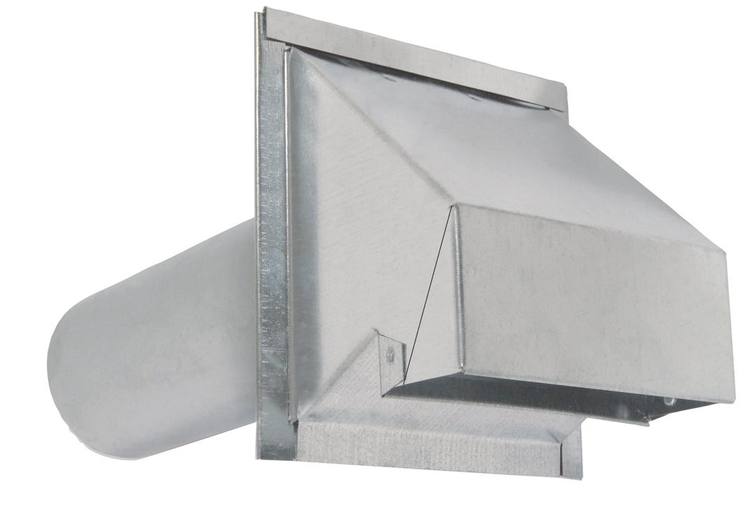 Galvanized Wall Exhaust Vent, Range Hood Outlet, 4-in.