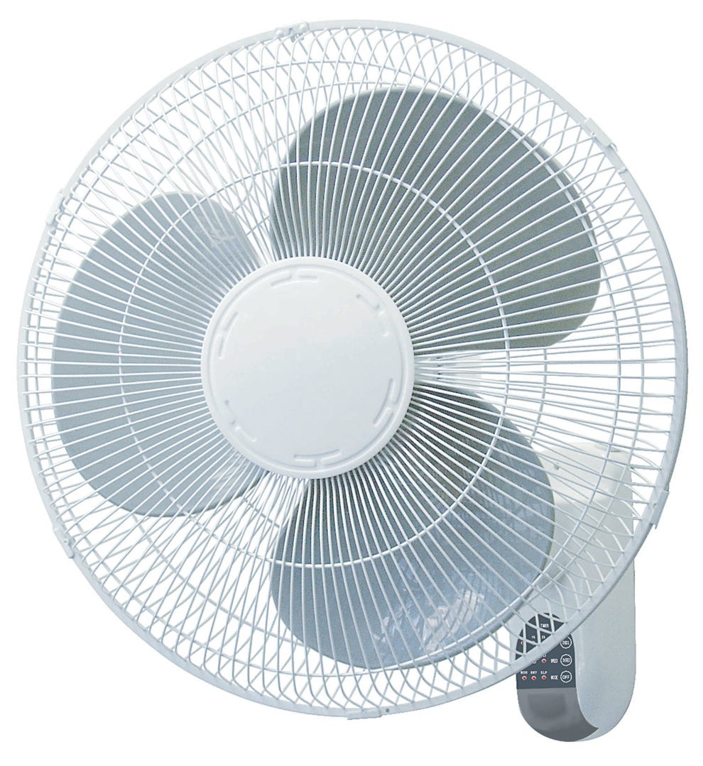 Wall-Mounted Fan with Remote Control, 16 in., White