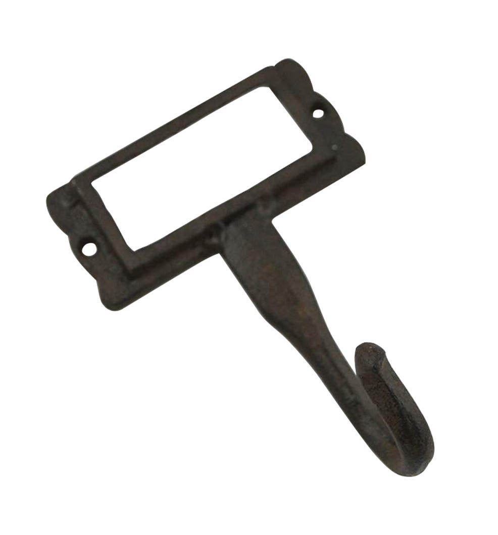 Hook with Identifier, Brown, Cast Iron