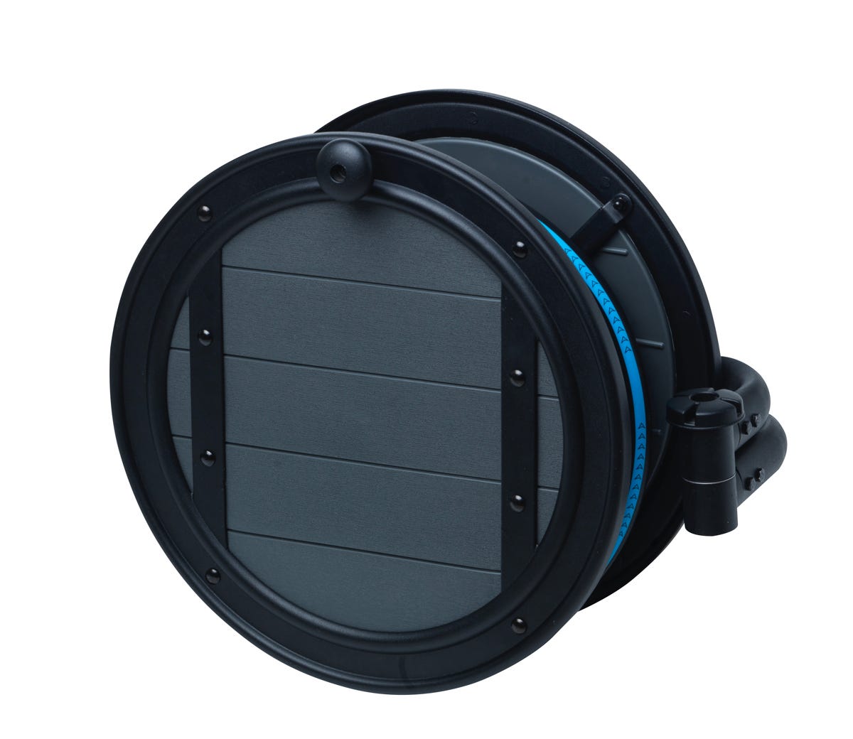 Wall-Mount Pivoting Hose Reel, metal structure